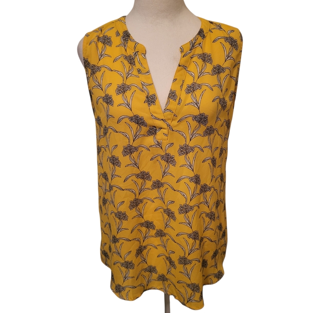 Papermoon Floral Sleeveless Top Yellow sz  M